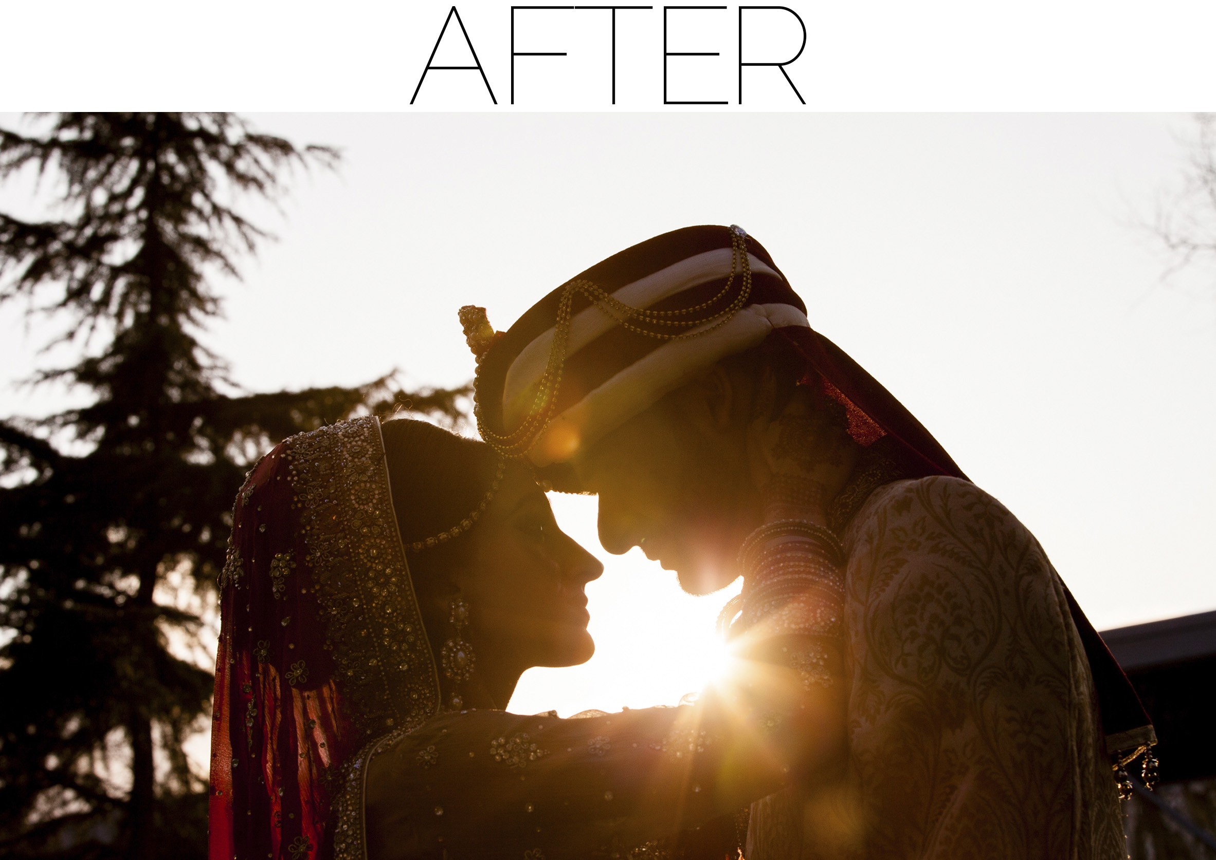 sunflare wedding photo – after