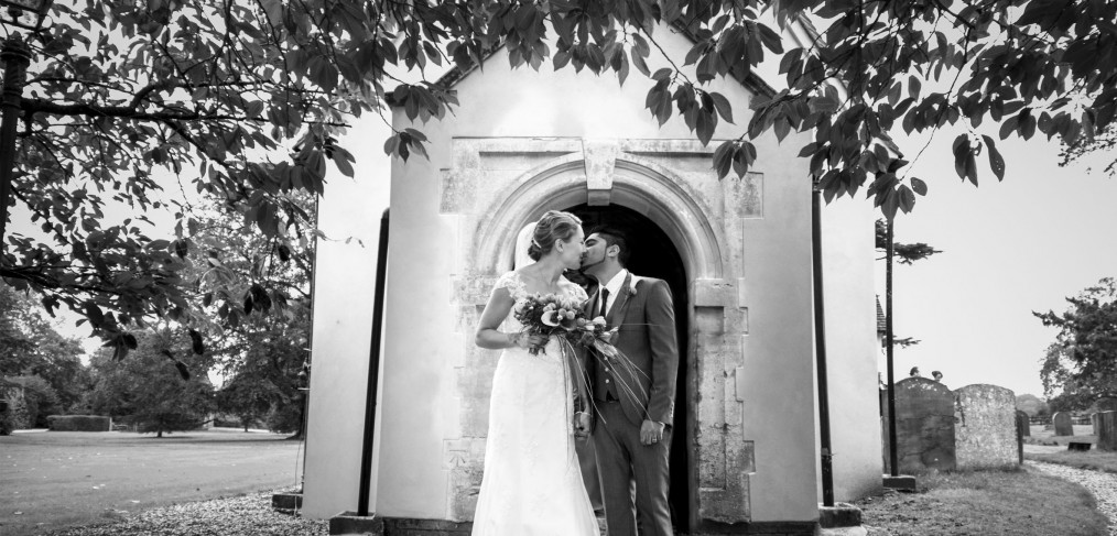 church wedding kiss - after aldermaston