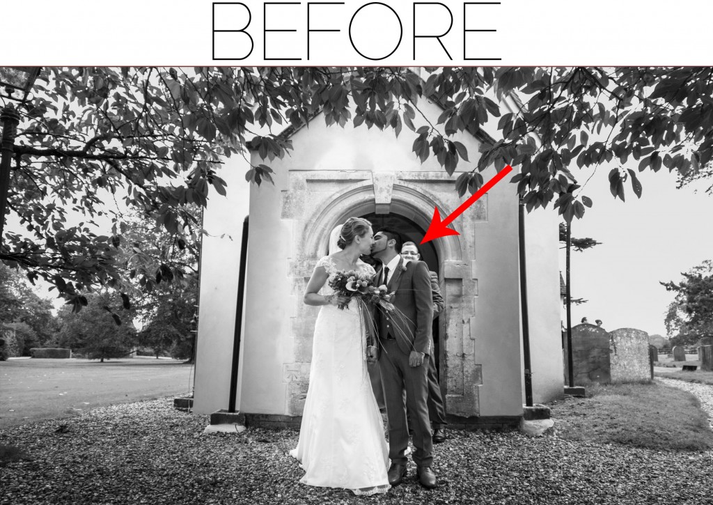 church wedding kiss - before