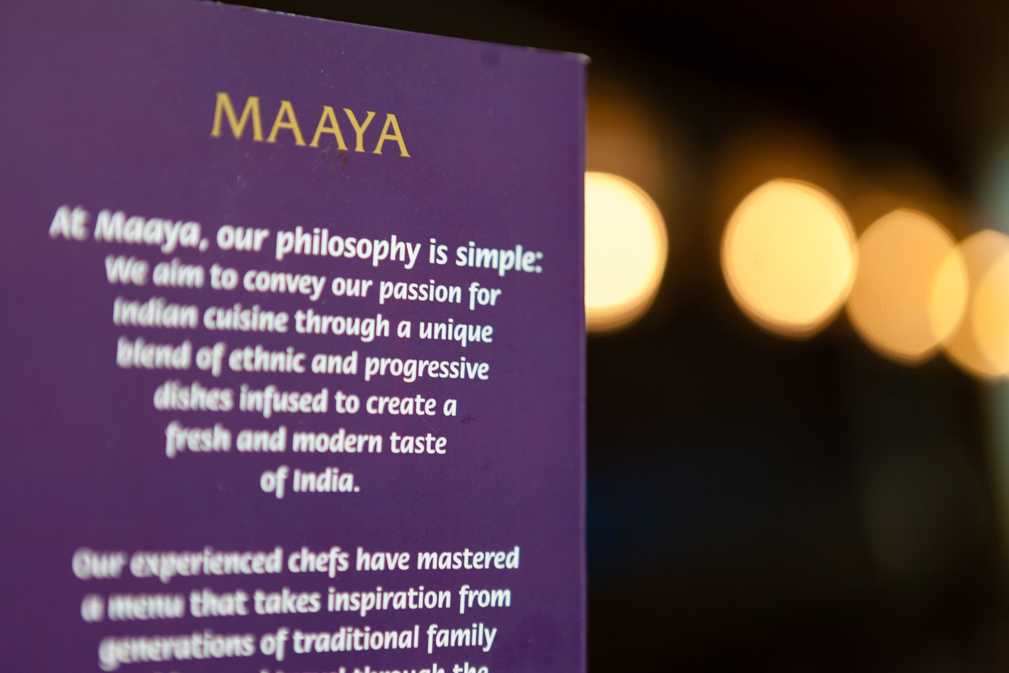 2016 – Maaya Indian Restaurant MK-49