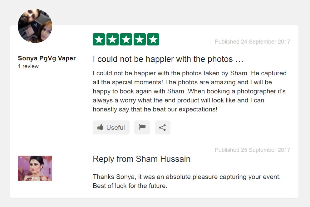 Sham Hussain Trustpilot Review pg